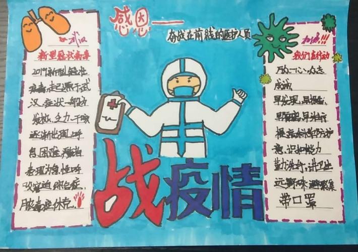 一小阳光中队防疫手抄报海报展示