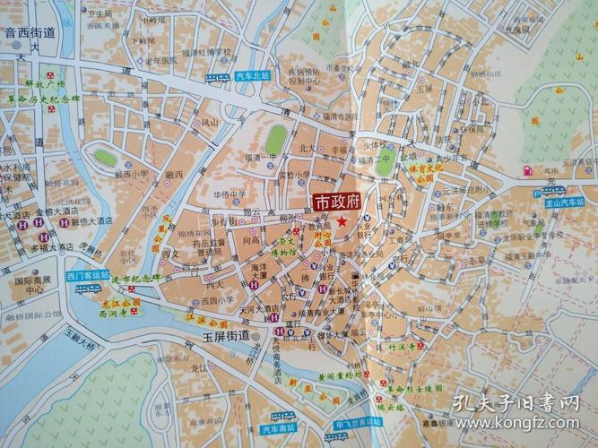 福清市旅游交通图52乘72cm 福清市旅游交通图 福清地图 福清市地图