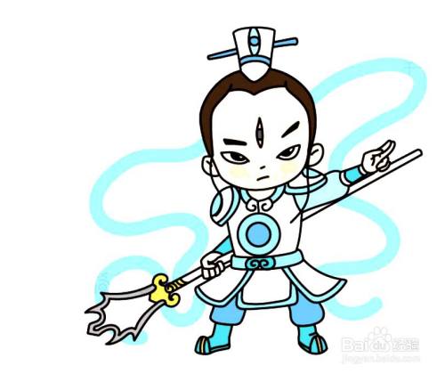 怎么画二郎神的简笔画