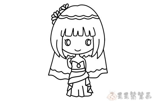 漂亮可爱的小公主儿童简笔画步骤图