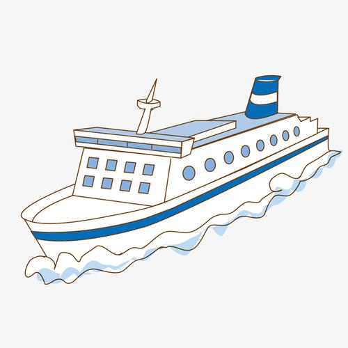 关键词 : 游轮,卡通手绘,装饰图,轮船,船只,蓝白色,海水