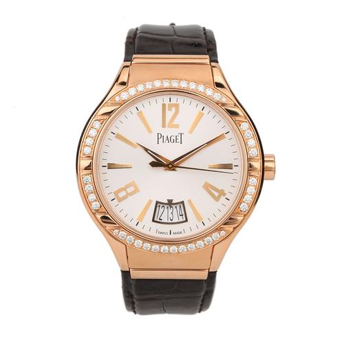 二手95新伯爵piagetpolo系列18k玫瑰金自动机械男表g0a38159二手男士
