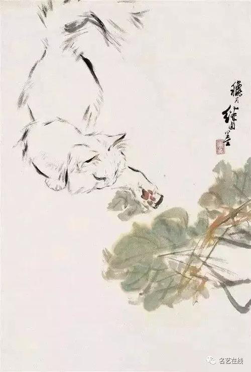 动物大师刘继卣笔下的猫,狗,太可爱了!_中国画_零二七