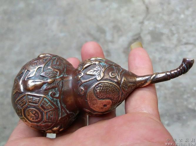 满工老铜葫芦摆件手把件.