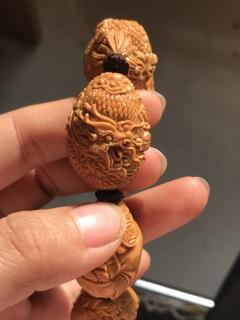 橄榄核雕刻 群仙会手串