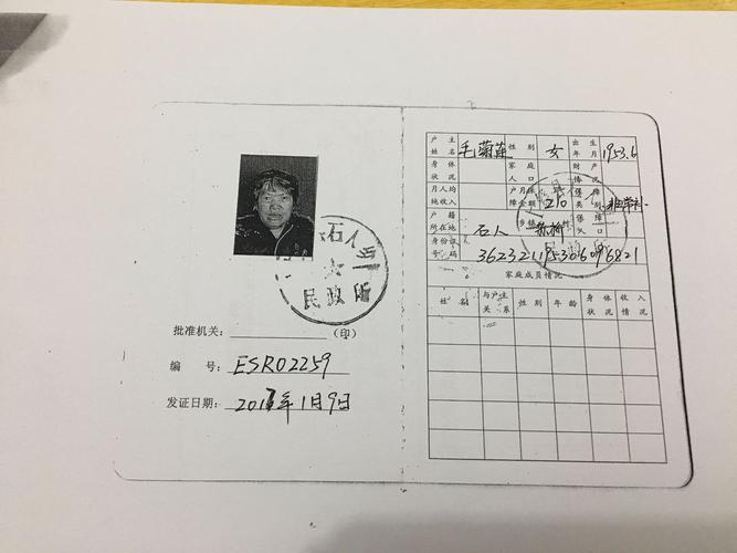 农村低保证复印件