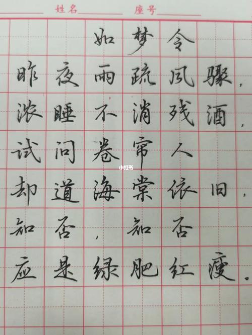 李清照《如梦令》行书版2.0_行书_书法_我的书法分享