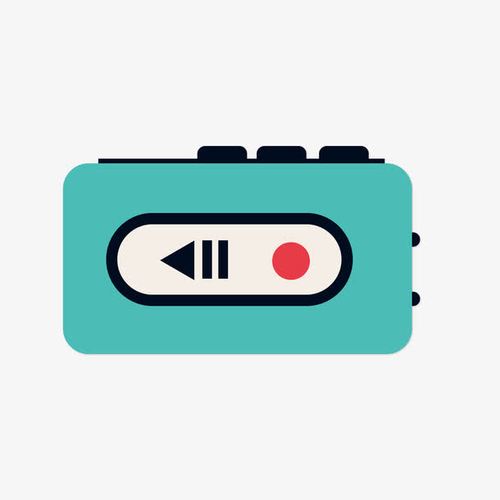 卡通蓝色复读机矢量图