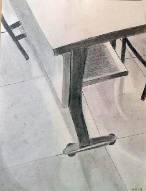 13级园林2班第15周画室一角素描作品展示