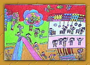 《我爱我的幼儿园》儿童画
