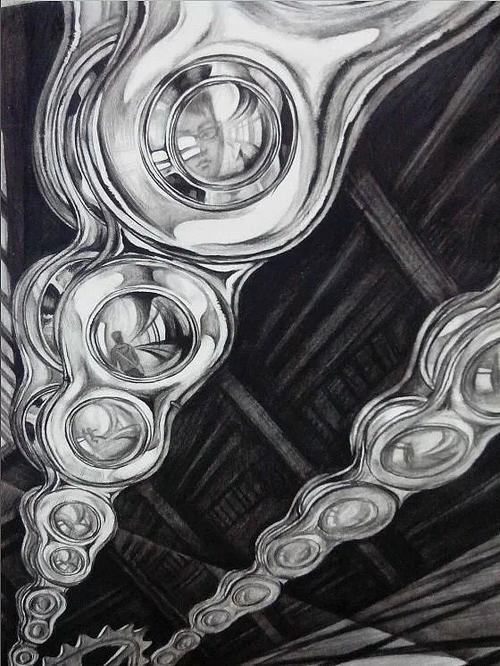 单车链|纯艺术|素描|李文轩nicky - 原创作品 - 站酷