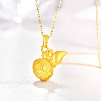 3d硬金葫芦吊坠黄金项链女款999足金车花葫芦挂坠金新款送礼女送人