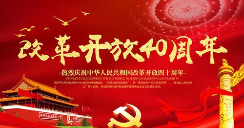 庆祝改革开放40周年海报psd素材