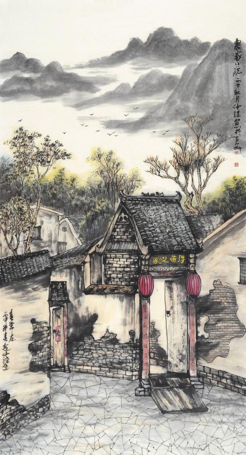 中国书画协会理事 赵仲谋 农家小院