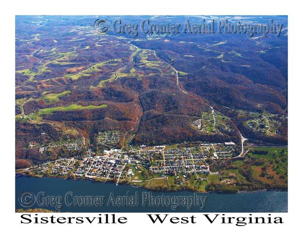 aerial photo of sistersville, west virginia