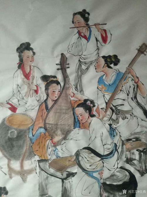 任燕日记:原创《八美图》,国画人物画,尺