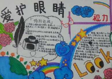关于近视的素描手抄报 预防近视的手抄报
