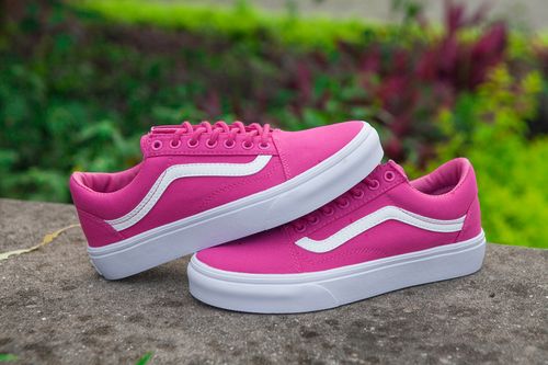 vans硫化真标 vans/范斯粉色女款休闲鞋帆布鞋old skool|vn000vok7df