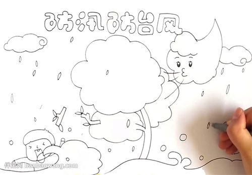 防汛防台风手抄报