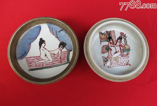 手绘房事压箱底胭脂盒(难得的好题材)全网唯一