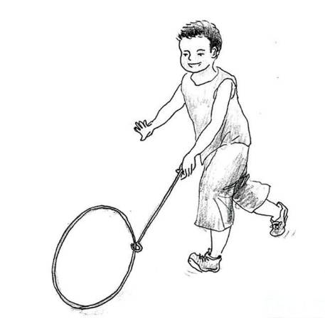 简笔画抽陀螺