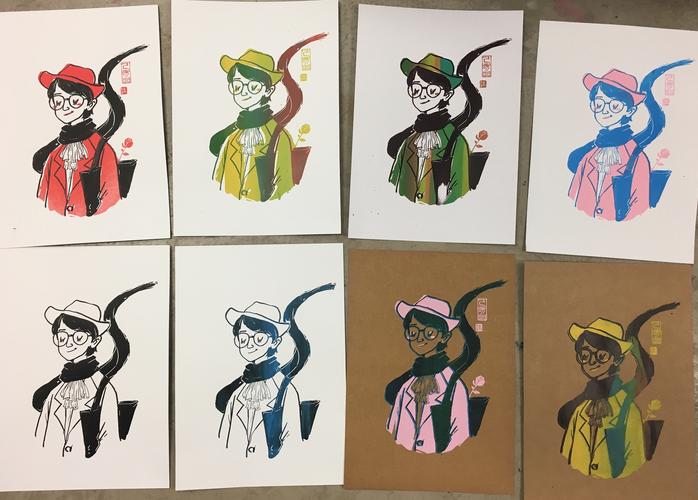 me-丝网版画|纯艺术|版画|jessie霖 - 原创作品