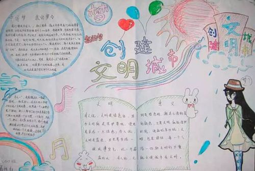 关于创建文明城市的手抄报图片