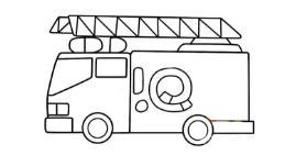 消防车绘画图片彩色消防车的绘画步骤