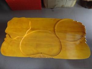 普洱市森鸿木制品厂 榧木心形实木茶盘 榧木工艺茶盘