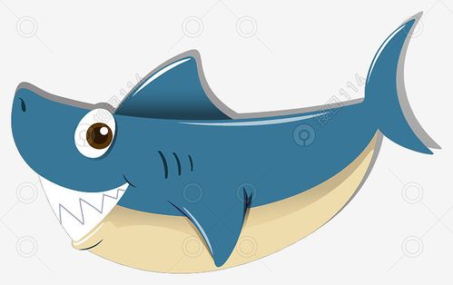 呲牙笑脸蓝色卡通鲨鱼