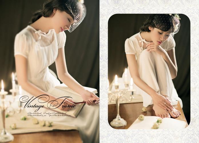 美女个人写真艺术照样片室内摄影纯色放大样图片素材psd相册模版第