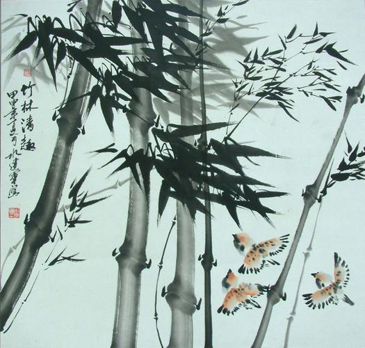 水建军(中国画)竹林清趣
