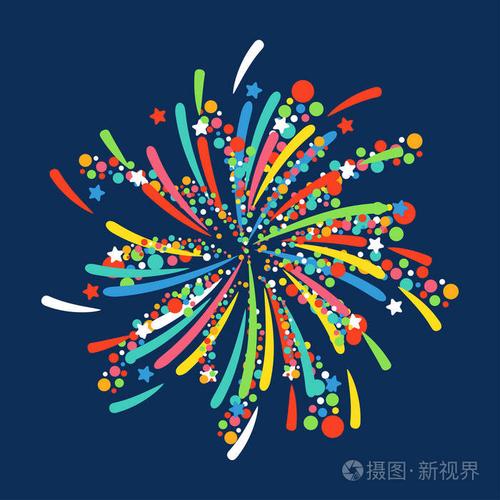 烟花的形状多彩的节日矢量图标