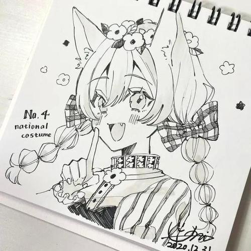 板绘|洛丽塔动漫少女线稿 上色插画师:澐丹