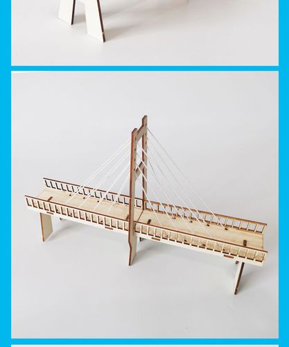 实验科学实验模型diy科技小制作斜拉桥儿童手工拼装材料包材料包含胶
