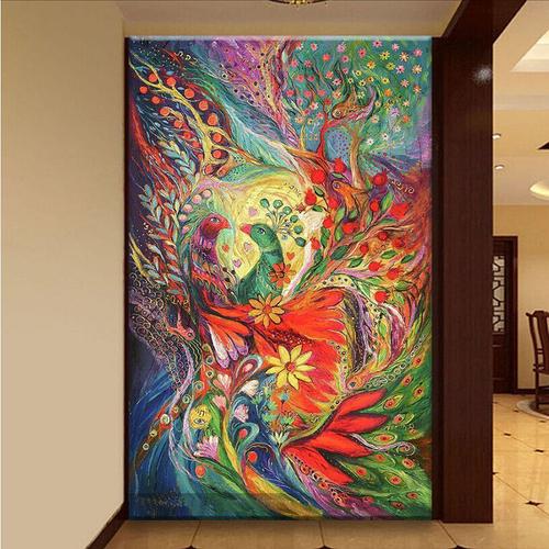 欧式高档凤凰油画客厅装饰画手绘挂画家居客厅卧室餐厅玄关走廊