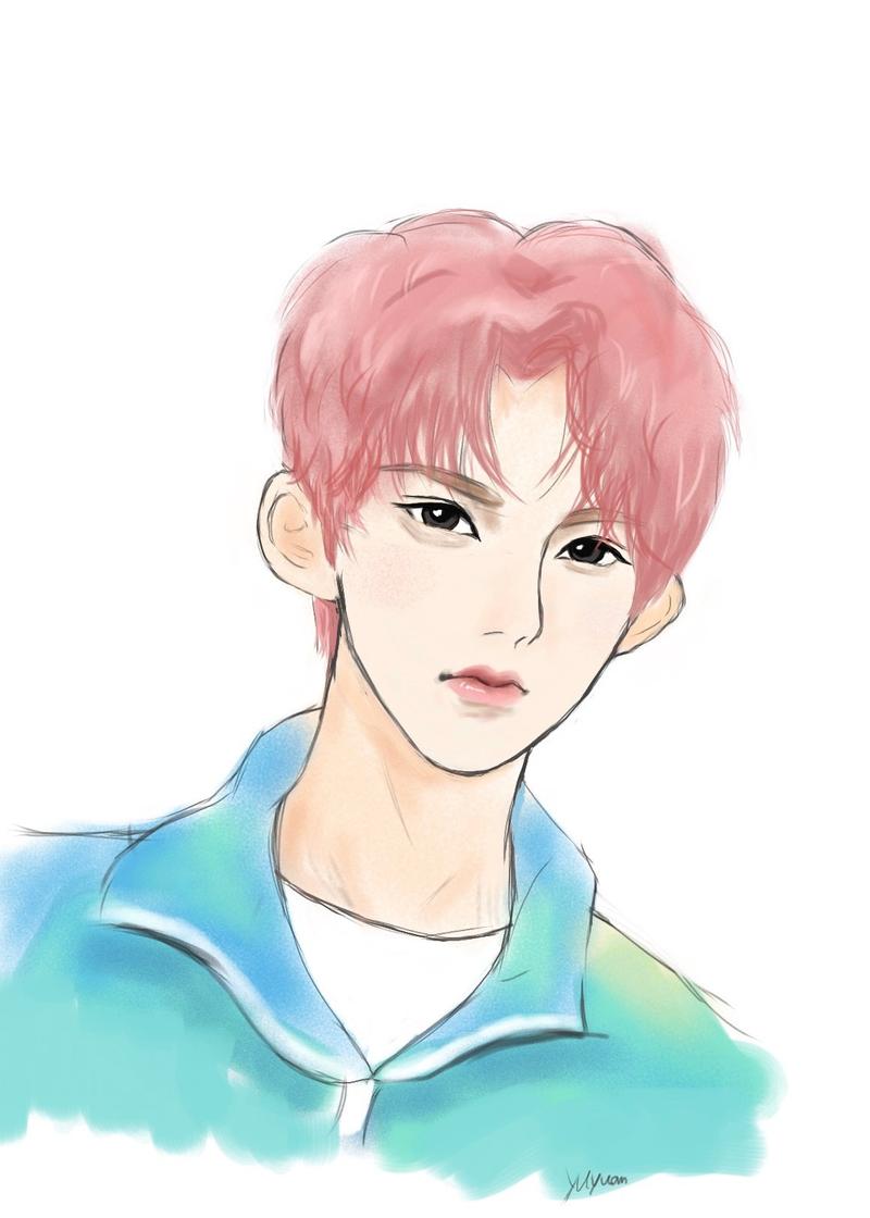 [王源][分享]210410 粉丝手绘漫画版粉色发色的王源 从漫画中走出来的
