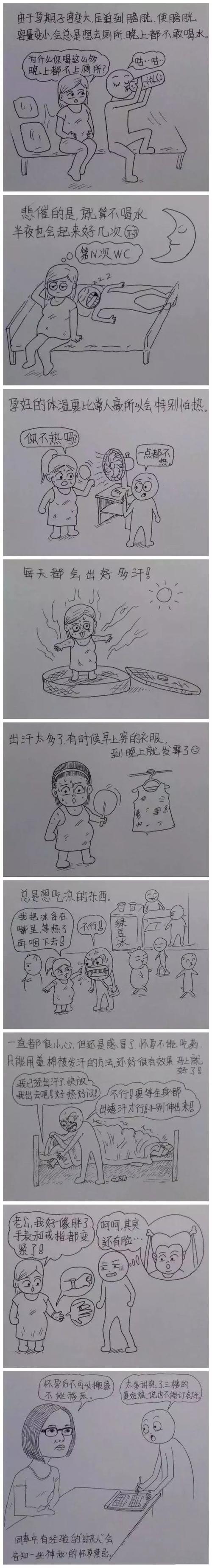 网友画出老婆从怀孕到生子的全过程风格也太暖了