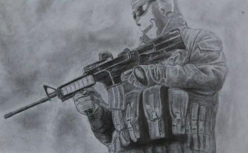 吊爆了!玩家手绘《使命召唤》铅笔画