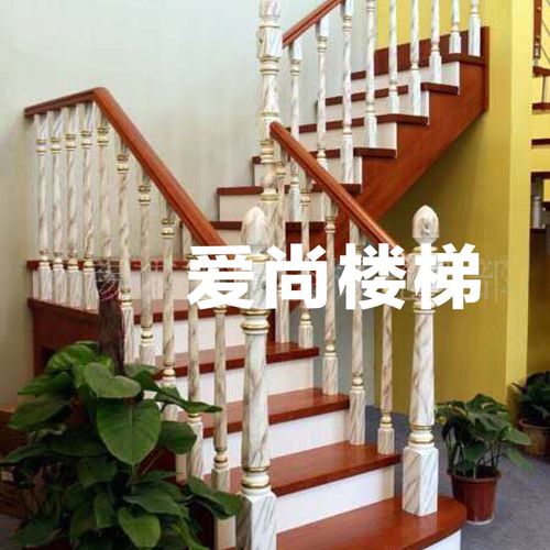 裂纹楼梯 复式楼梯 合肥爱尚楼梯厂家直销室内整体实木楼梯