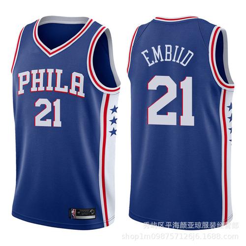 nba球衣 新赛季 76人队21号恩比德 刺绣版 新款球衣 篮球球衣