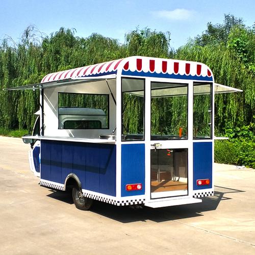 厂家直销移动式小吃车多功能电动三轮餐车摆摊早餐房车流动美食车
