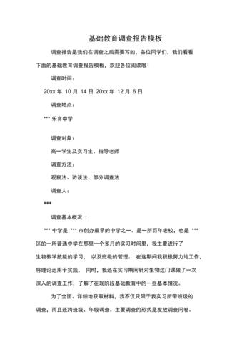 基础教育调查报告模板