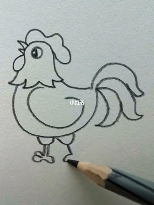 鸡_简笔画_教程_简笔画教程_人文_绘画