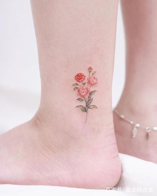女生脚踝小纹身图案