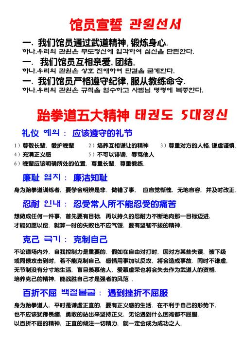 跆拳道五大精神
