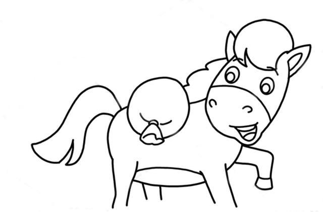 第五步:给马儿画上尾巴