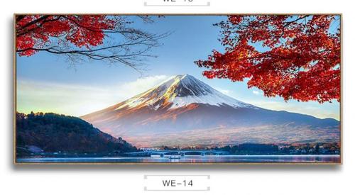 日式画风格富士山装饰画和风浮世绘日料餐厅挂画日本樱花风景壁画d