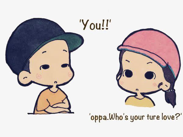 情侣对话卡通人物图片素材