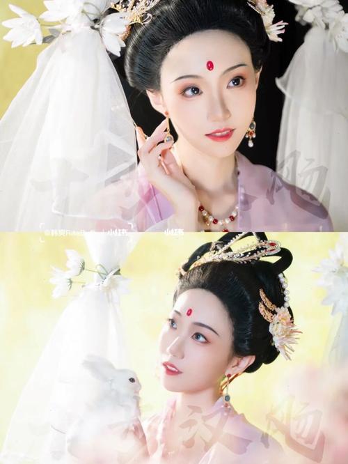 中秋嫦娥93月光下的仙子·汉服仿妆童年女神_汉服_仿妆_国风_童年